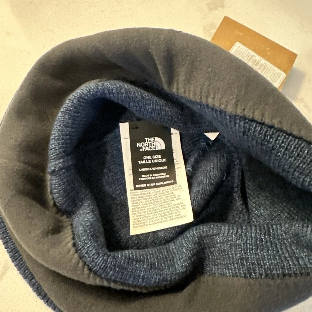 The North Face NWT Adult Jim Beanie Wool Blend One Size Shady Blue Heather